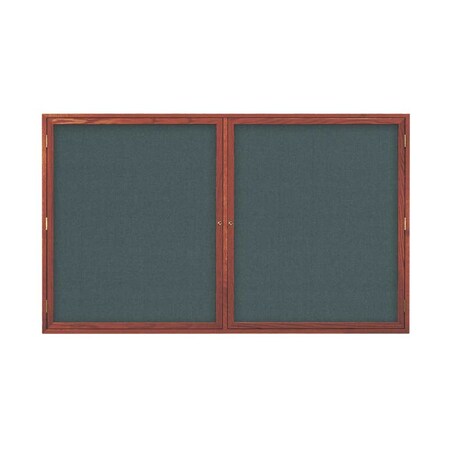 United Visual Products Double Door Indoor Enclosed Easy Tack Bo UV332EZ-MARBLE-BRONZE